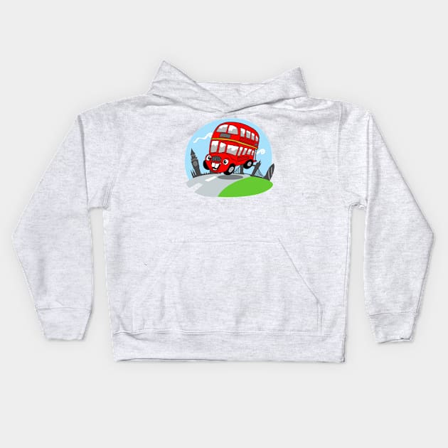 Funny London bus Kids Hoodie by MasterChefFR